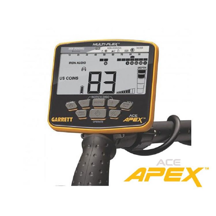 Garrett Ace Apex Basic (22x28cm DD Raider Başlık ve MS-3 Kablosuz Kulaklık) Altın, Metal Dedektörü