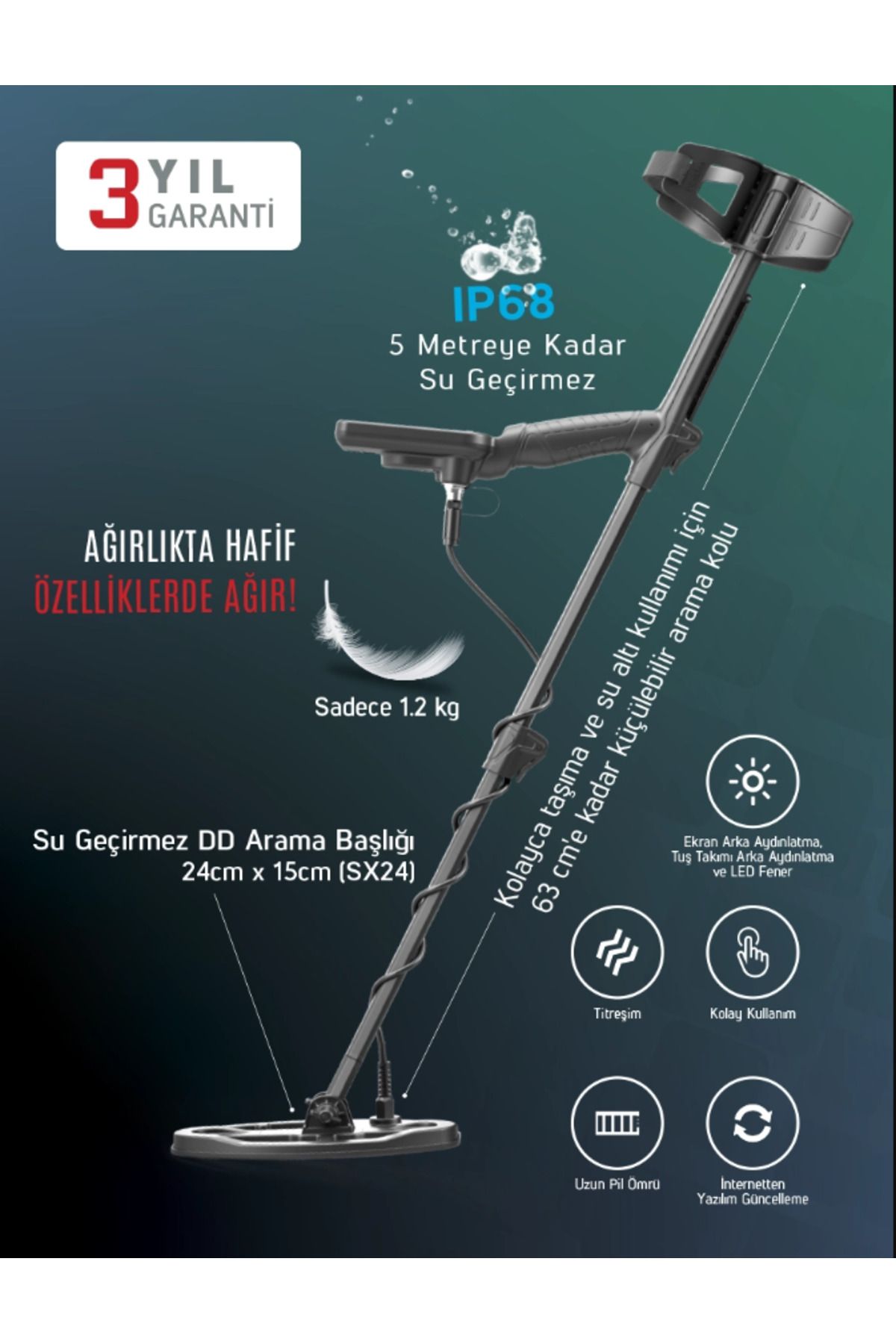 Nokta Simplex Lite Metal Dedektörü Su Geçirmez Altın Arama
